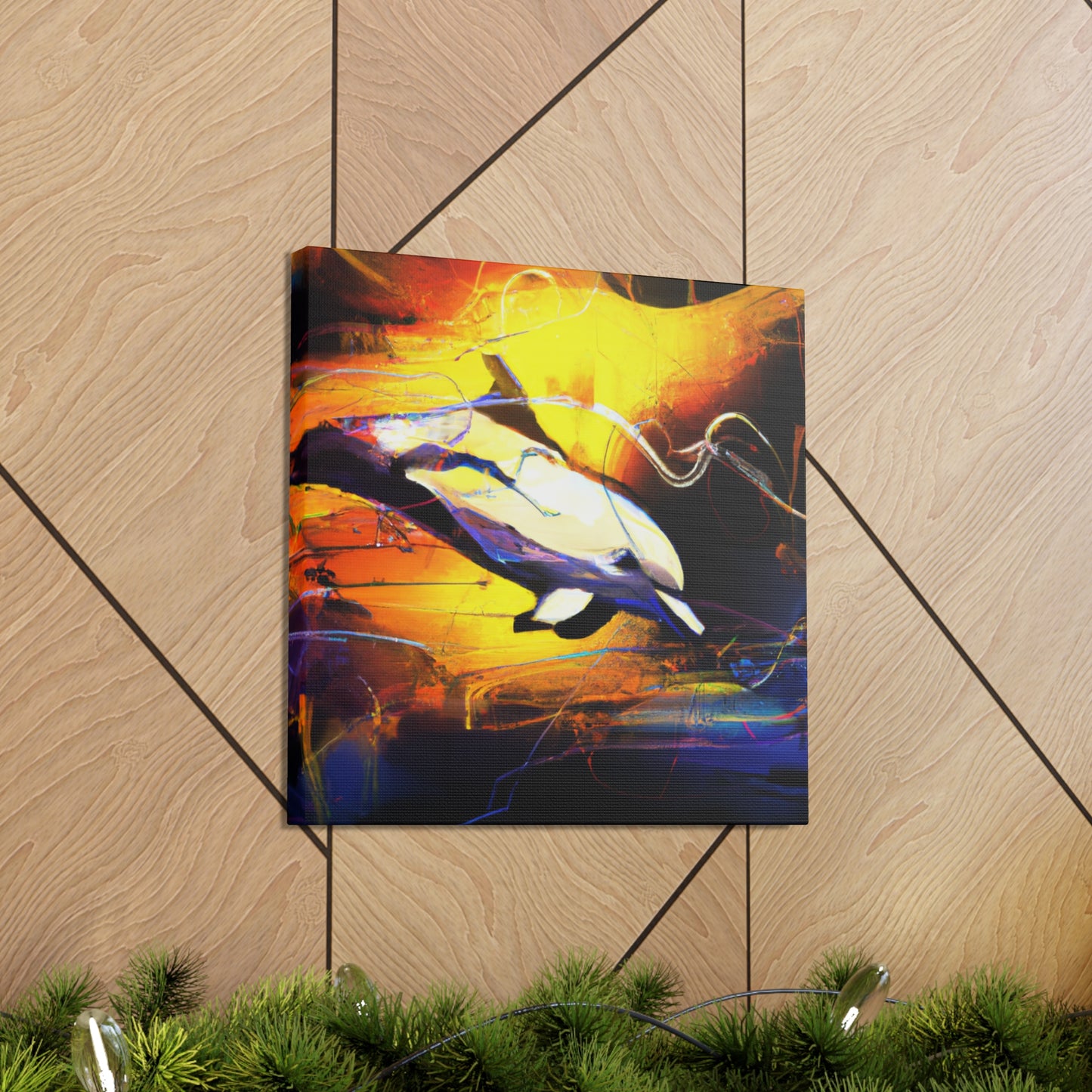 Dolphins in Moonlight - Canvas