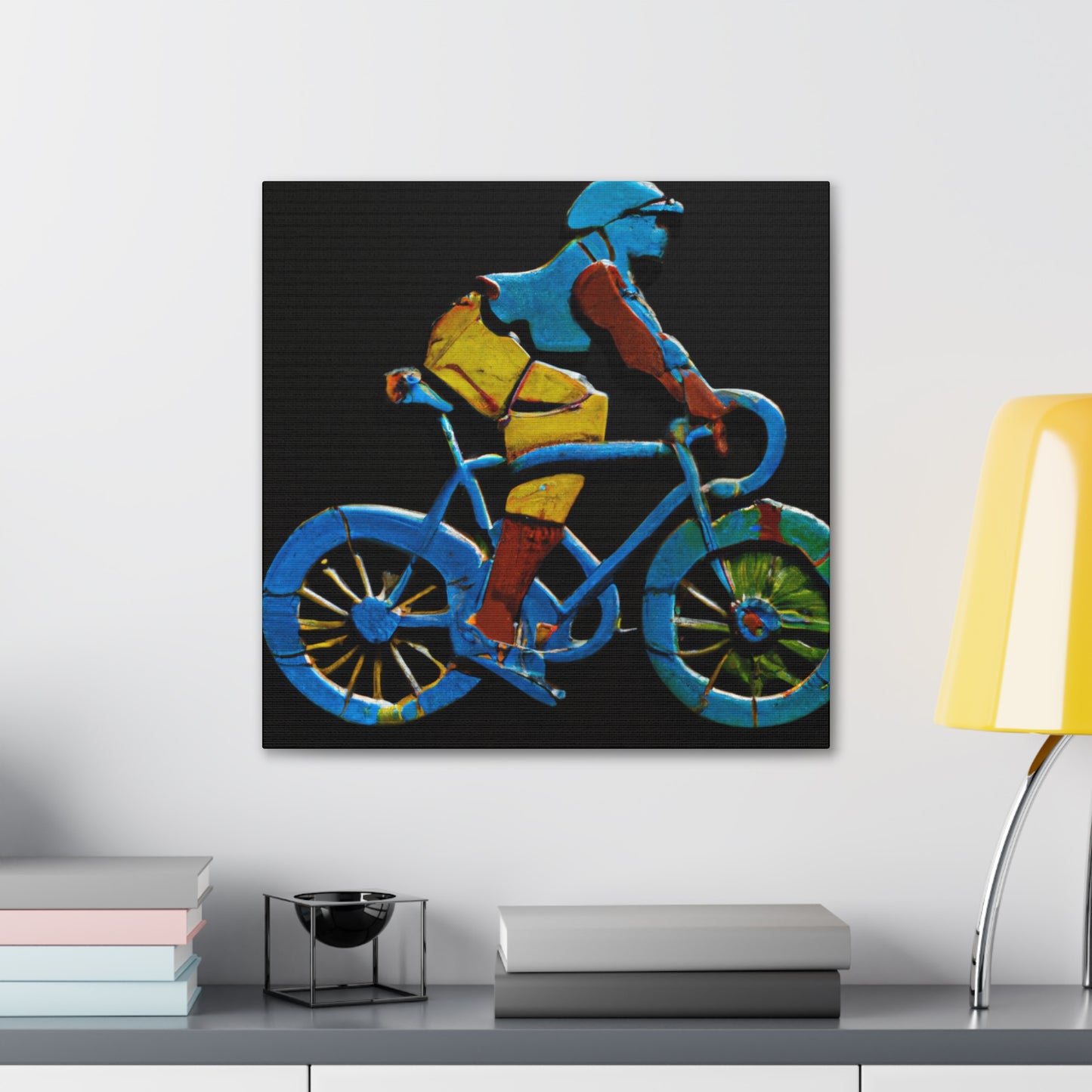 "Bicyclist in Motion" - Canvas