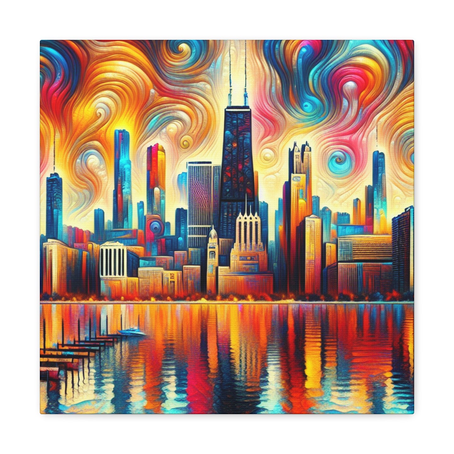 "Concrete Dreamscape: Chicagoland" - Canvas