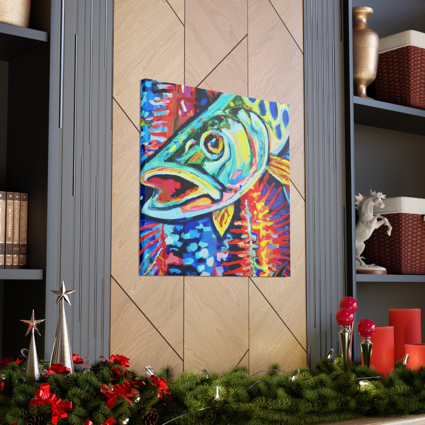 "Pike in Moonlight Aquarium" - Canvas