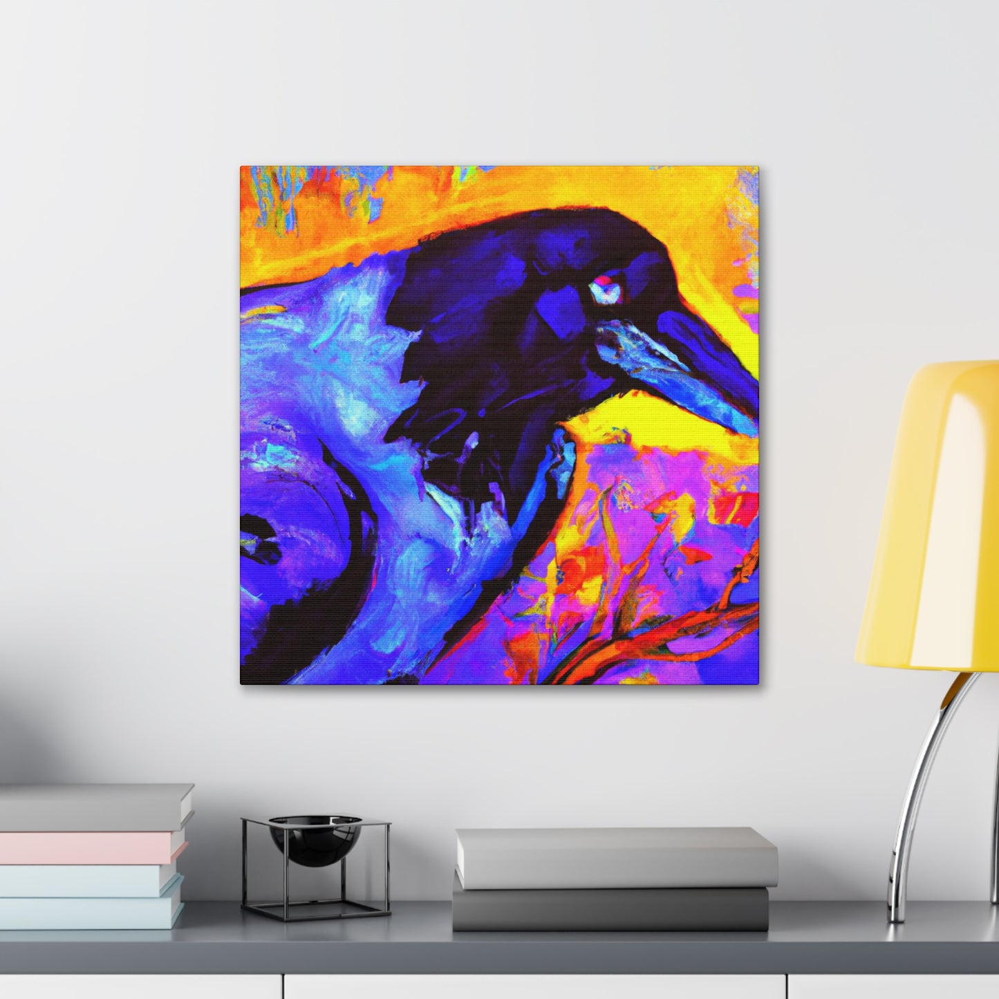 "Crow in Technicolor Dream" - Canvas