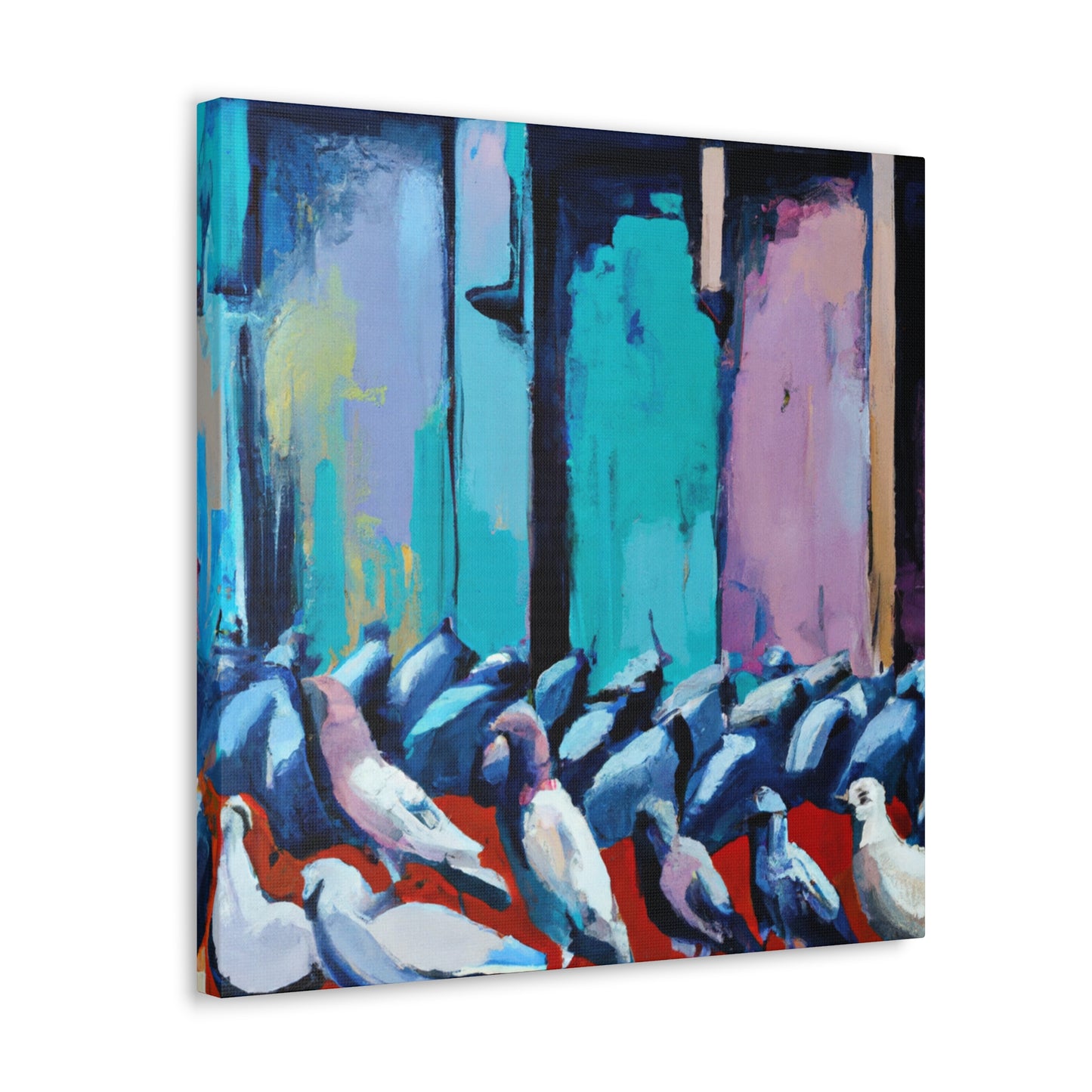 Pigeon's Artful Flight - Canvas