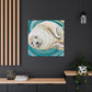 The Art Deco style of the 1920s was characterized by its geometric, symmetric shapes, sleek lines, and bold colors. The smooth, curved shapes of a Harp Seal would certainly have fit in with this style, and the white - Canvas