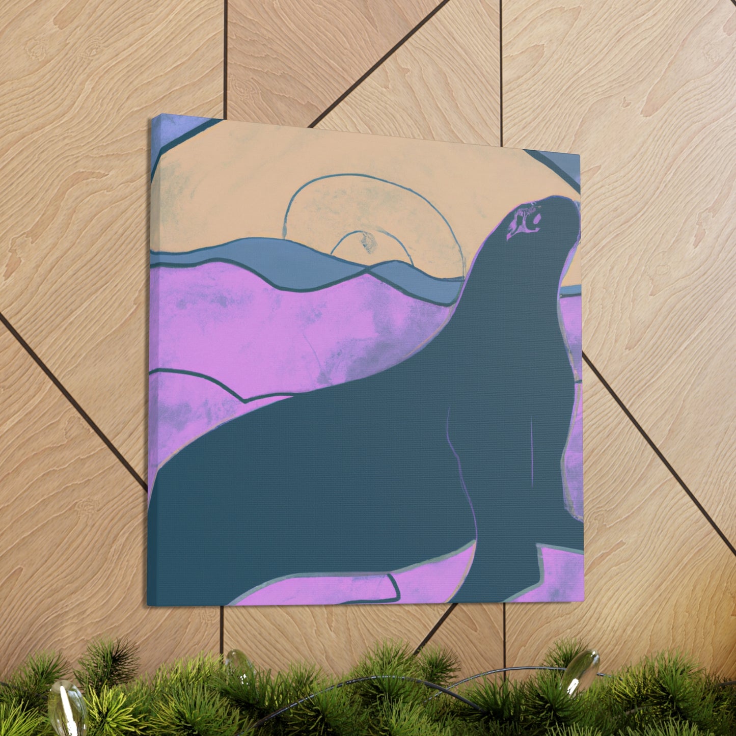 "Seaside Sea Lion Smile" - Canvas