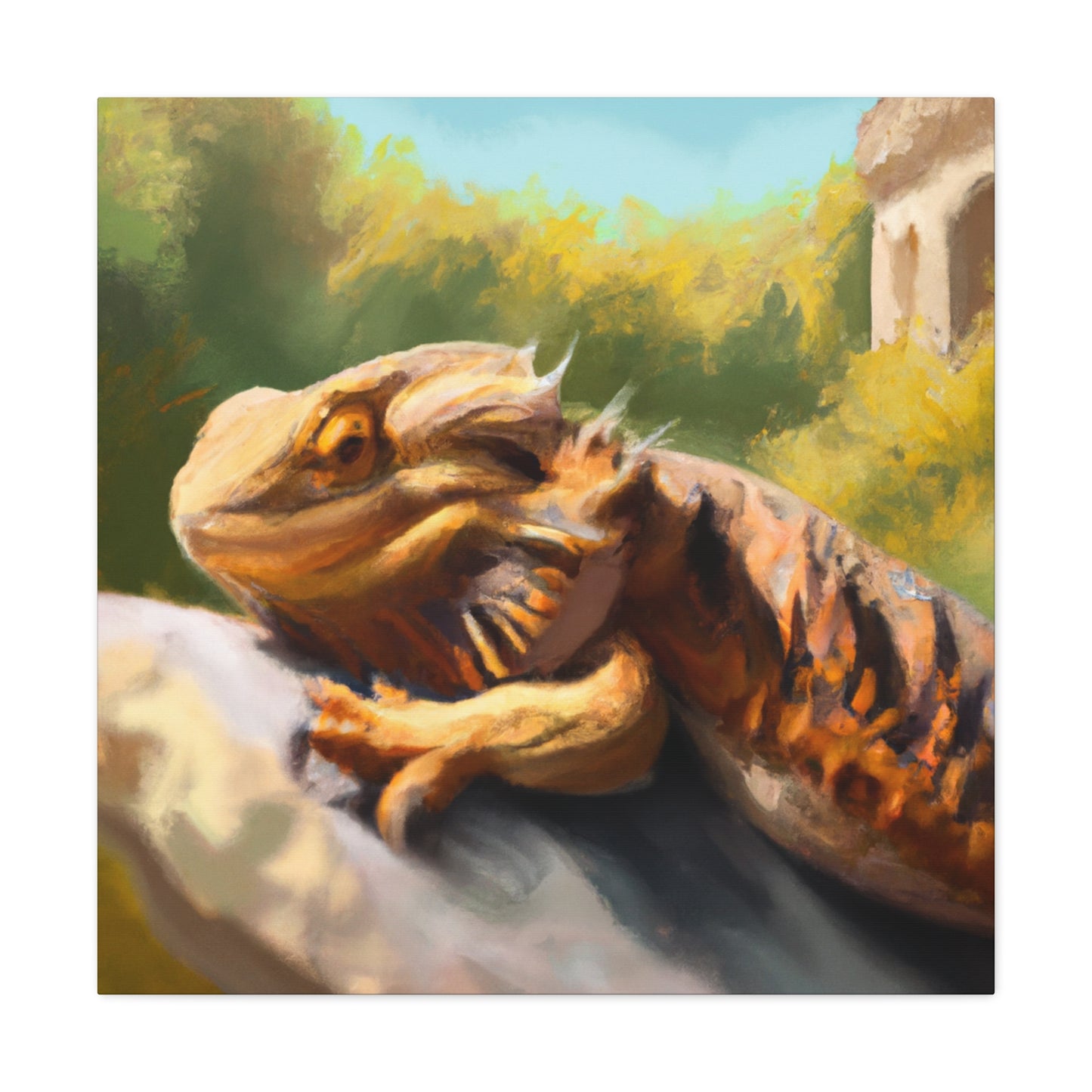 "Bearded Dragon Harmony" - Canvas