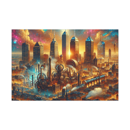 "Steam City's Industrial Dreams" - Canvas