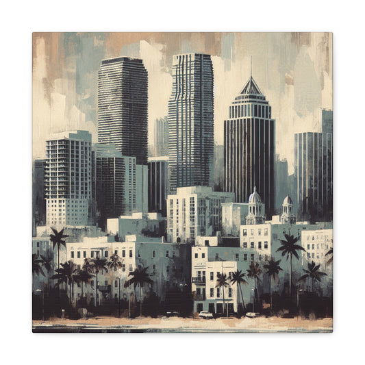 "Vibrant Miami Mosaic" - Canvas