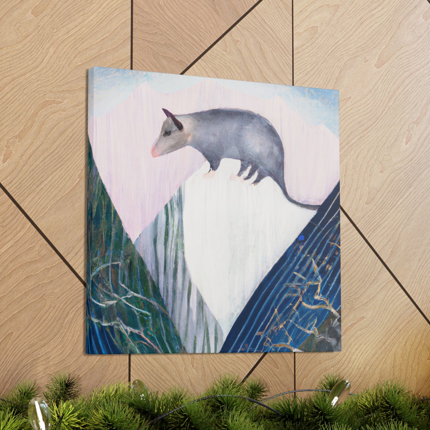 Opossum in Art Deco - Canvas