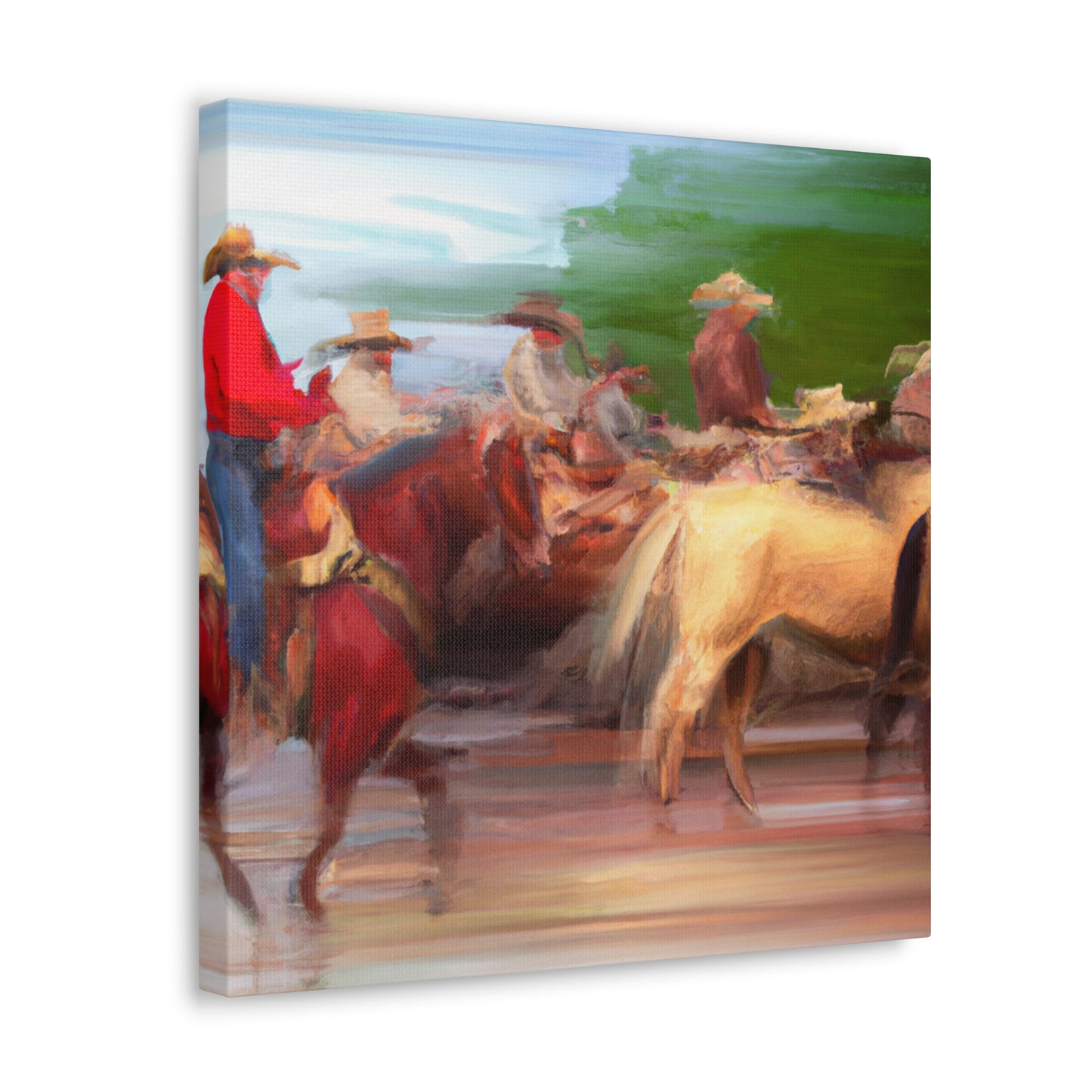 Herding the Cattle Drive - Canvas