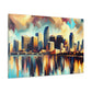 Miami: Vibrant Cityscape Eruption - Canvas