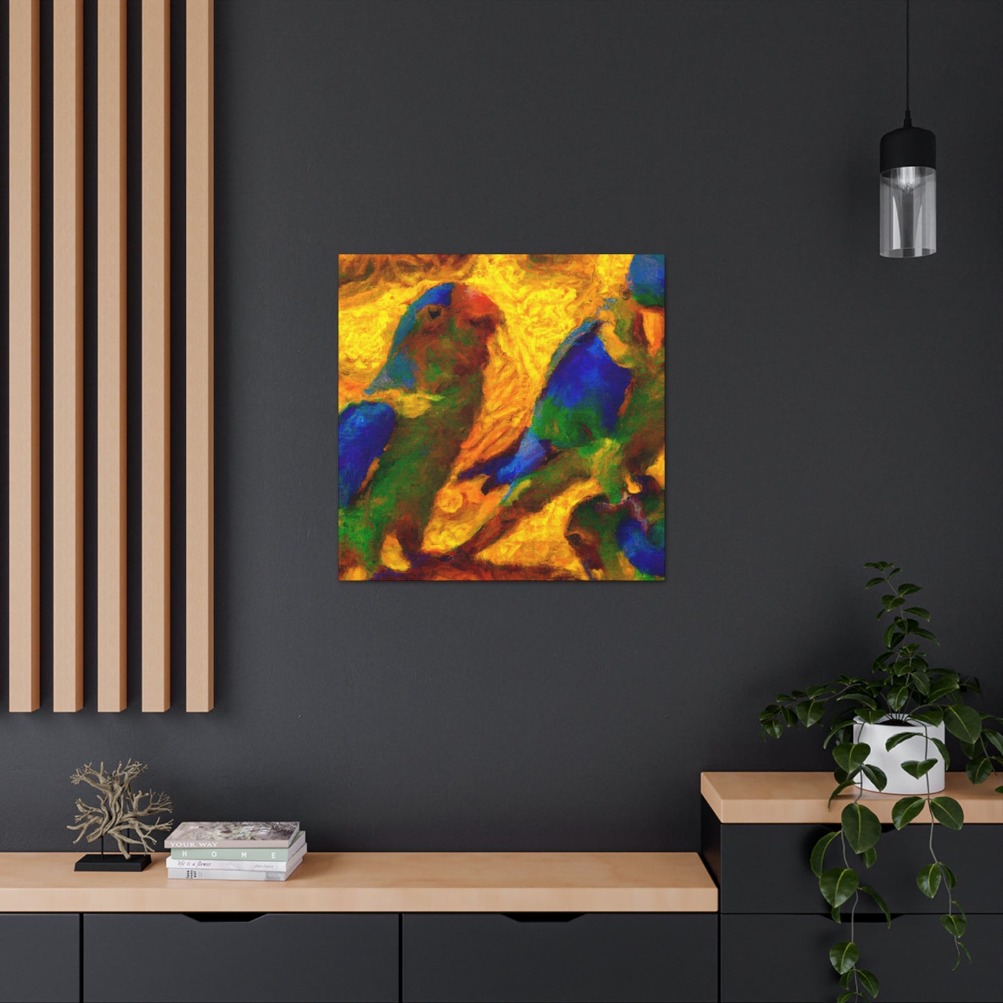 "Conures in Impressionism" - Canvas