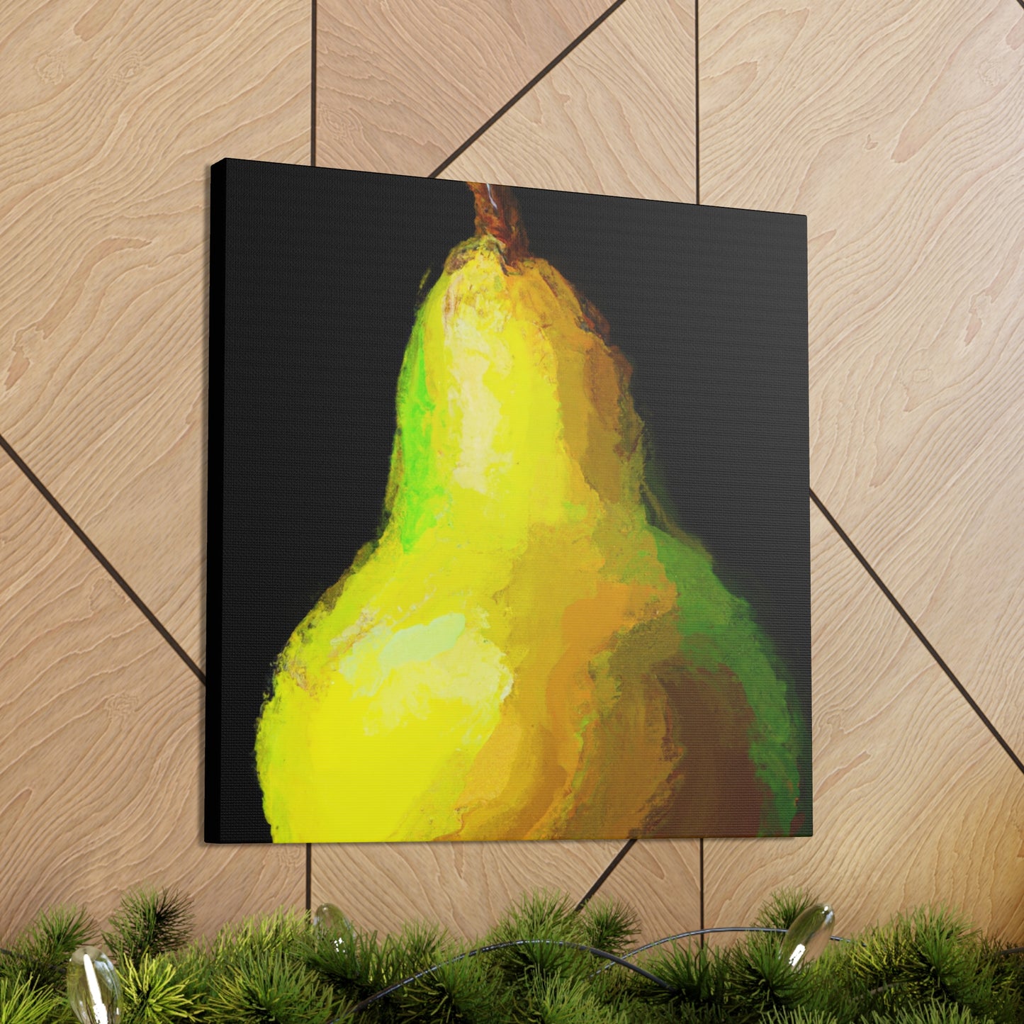 Pear in Metallic Gold - Canvas