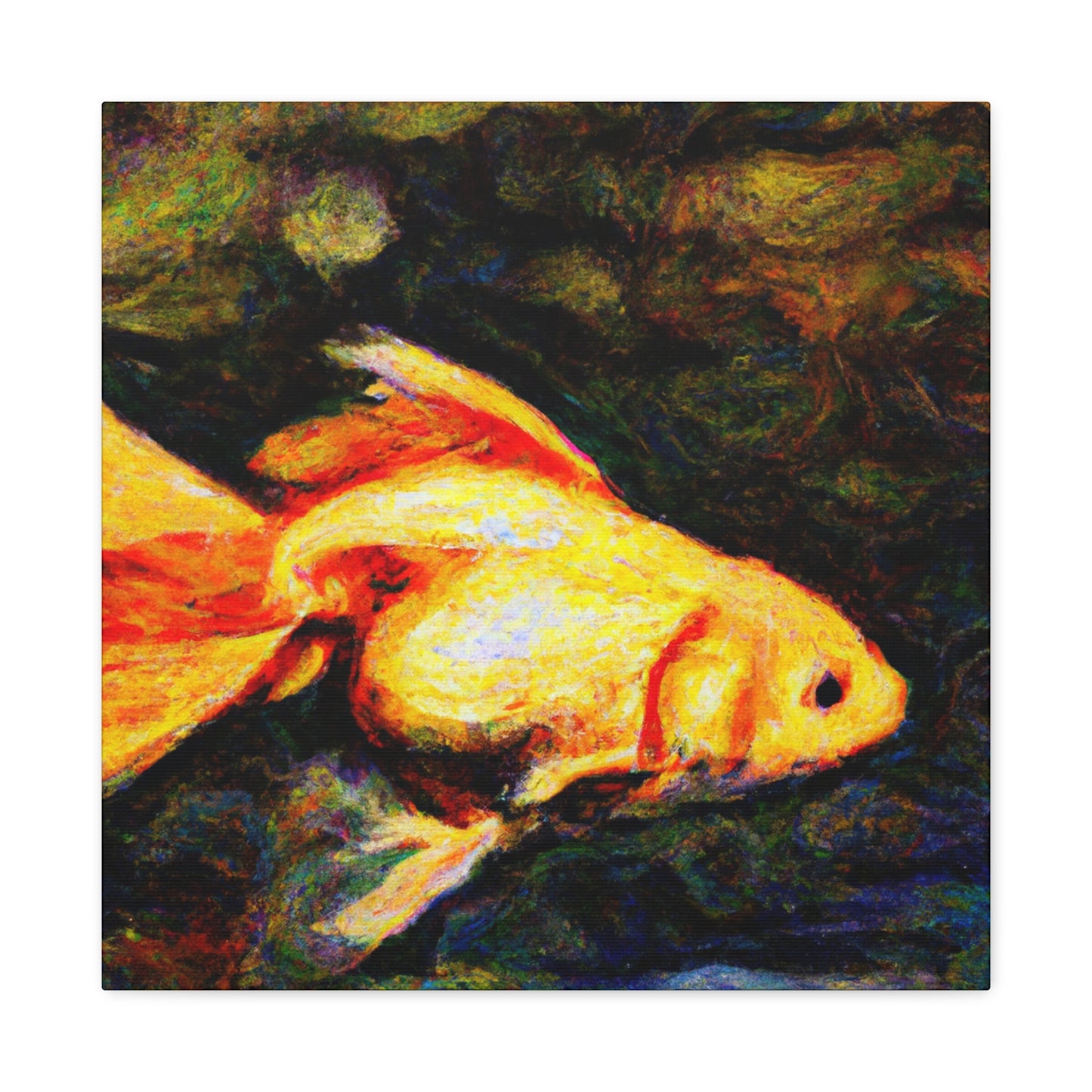 "Gilded Goldfish Glowing". - Canvas