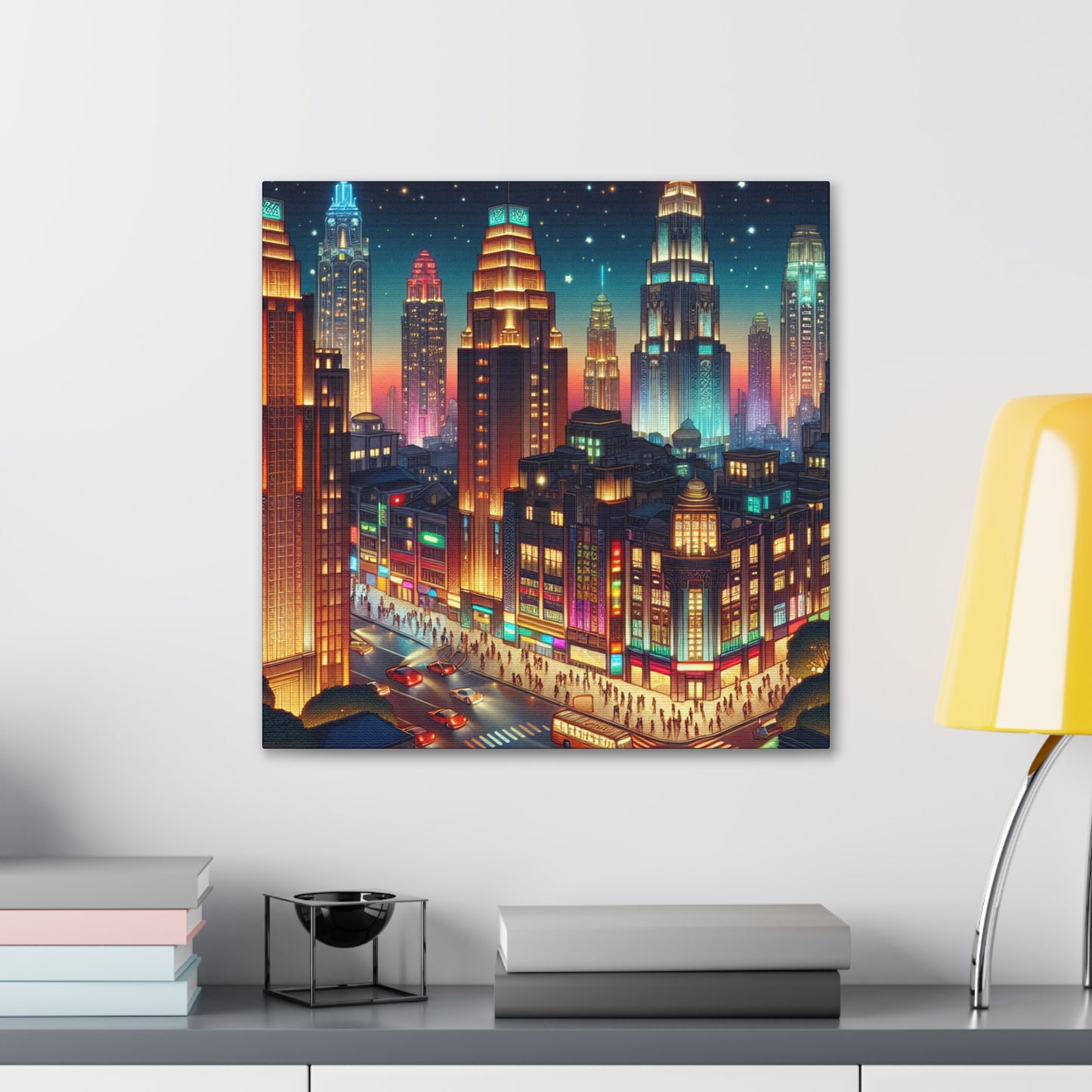 Midnight Metropolis Glow - Canvas