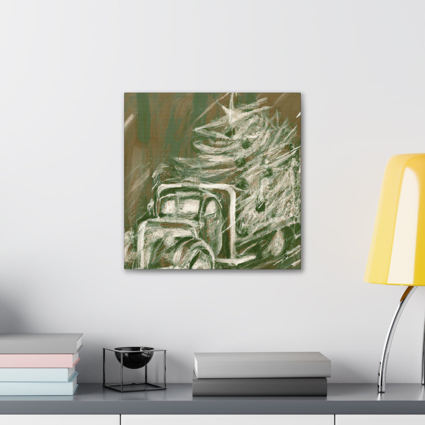 "Christmas Tree Truck Dashing" - Canvas