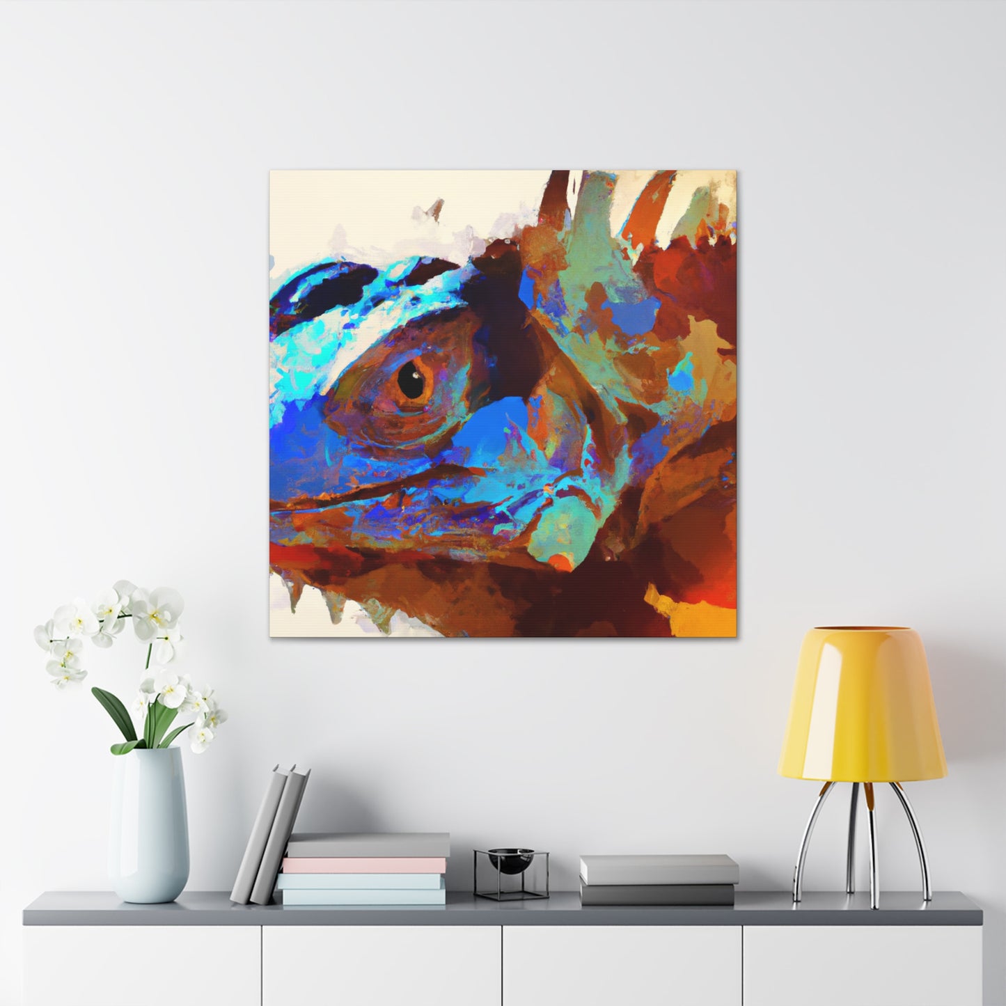 Iguanas at Sunset. - Canvas