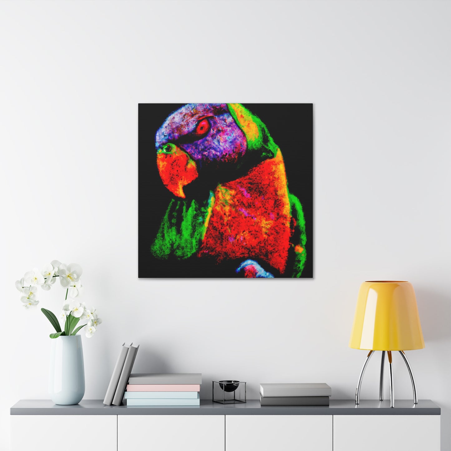 "Rainbow Lorikeet Revelry" - Canvas