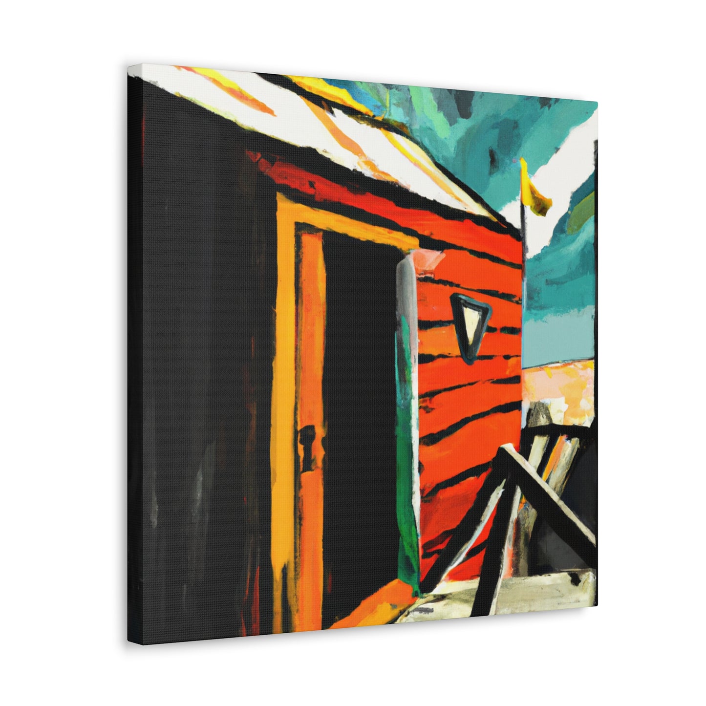 "Beach Hut Abstraction" - Canvas