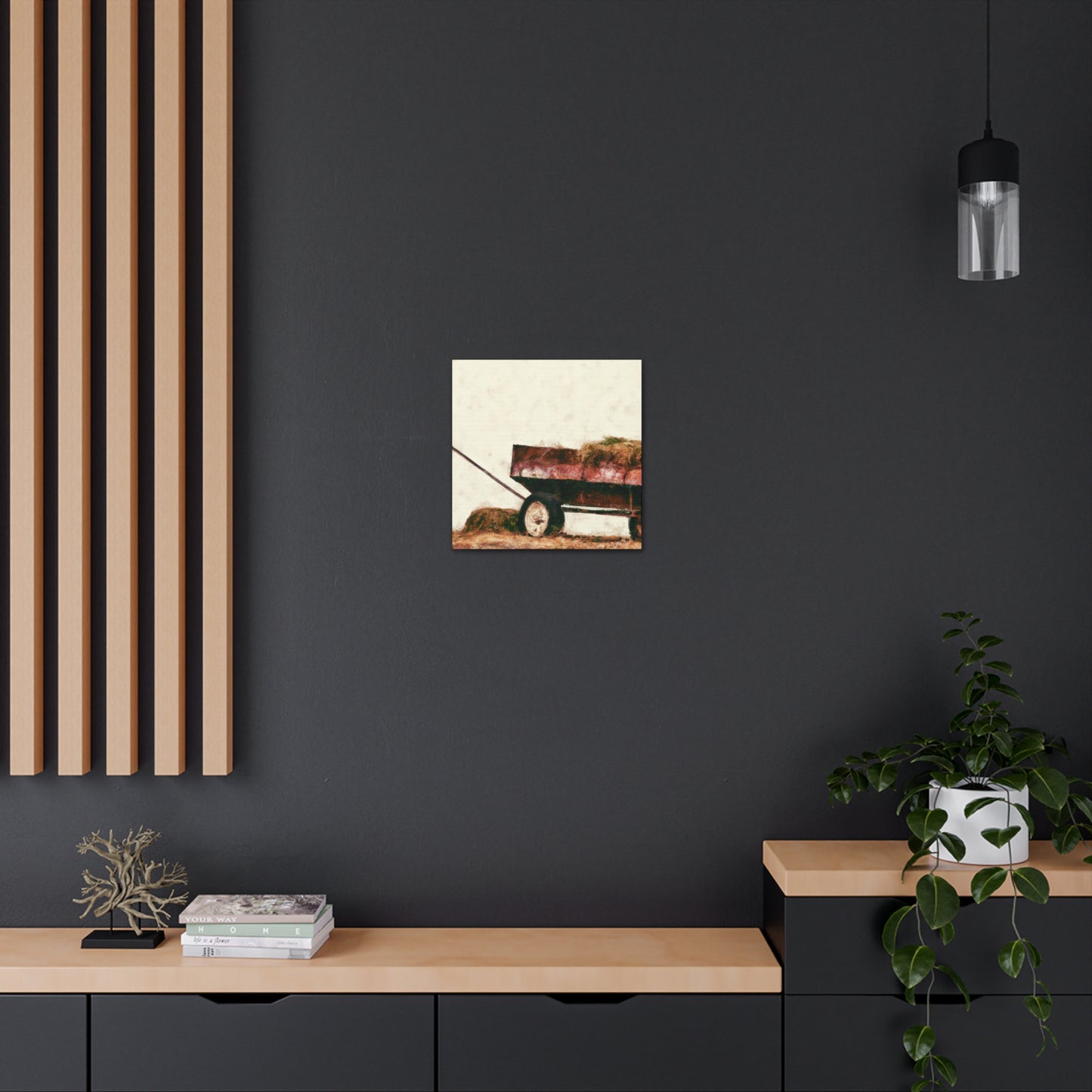 "Hay-Filled Countryside Wagon" - Canvas