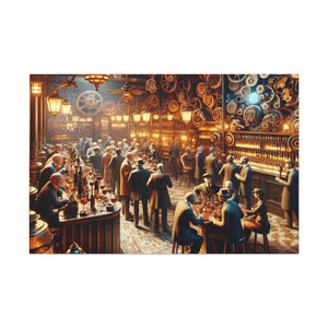 "Clockwork Revelry: Vintage Soirée" - Canvas