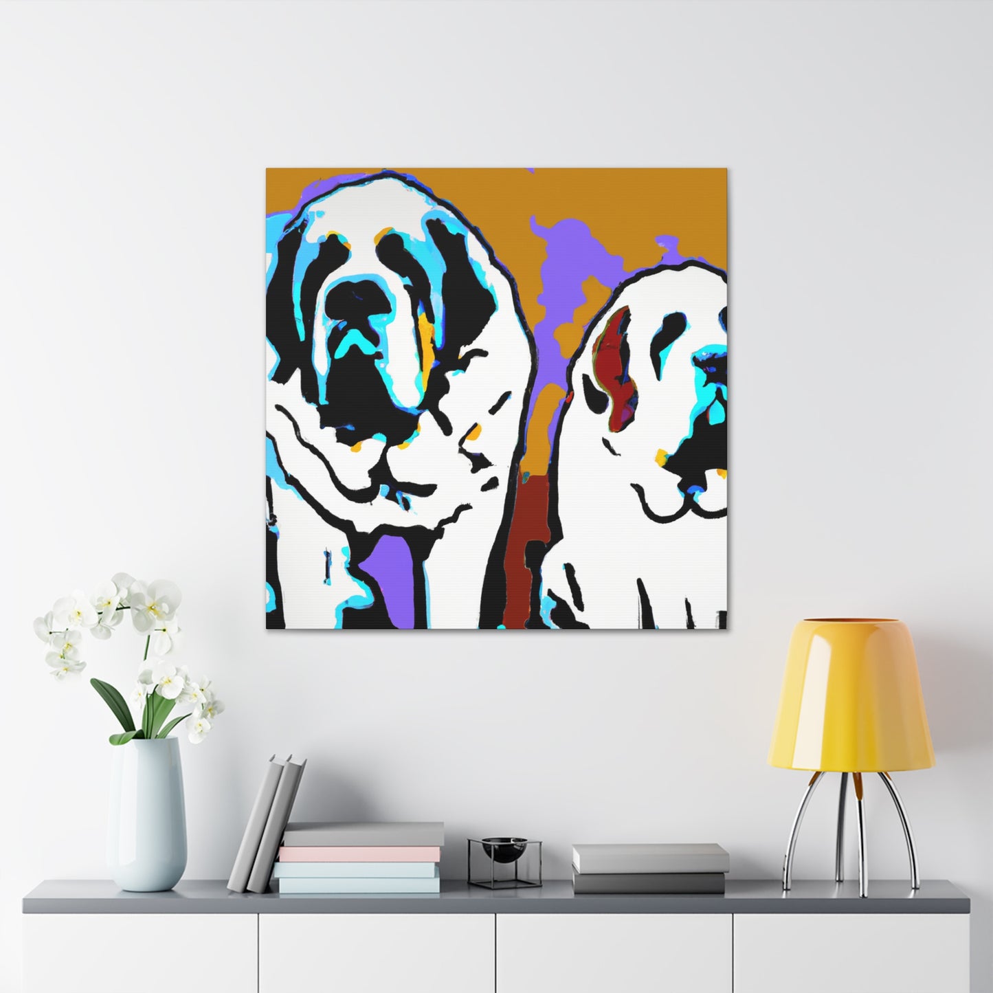 "Saint Bernard in Color". - Canvas