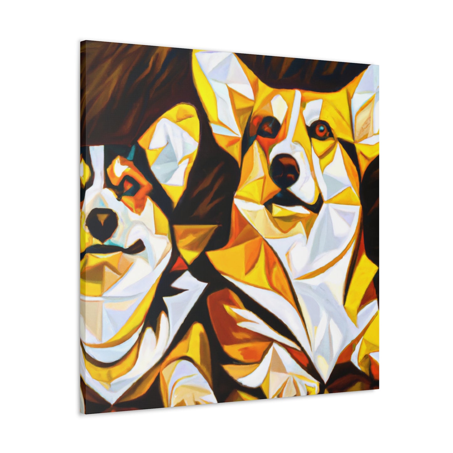 "Corgis in Art Deco" - Canvas