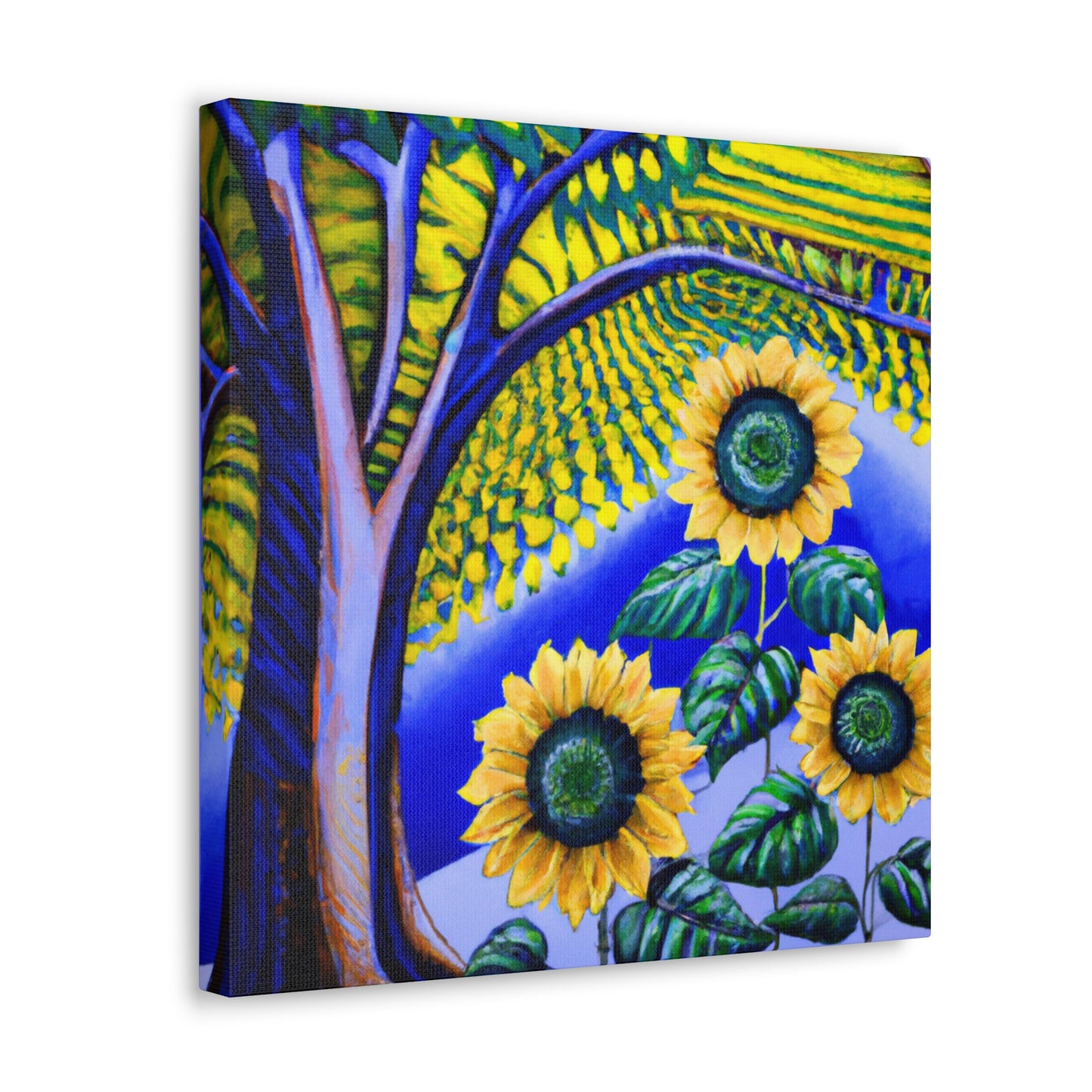 "Sunflower Ablaze in Gold" - Canvas