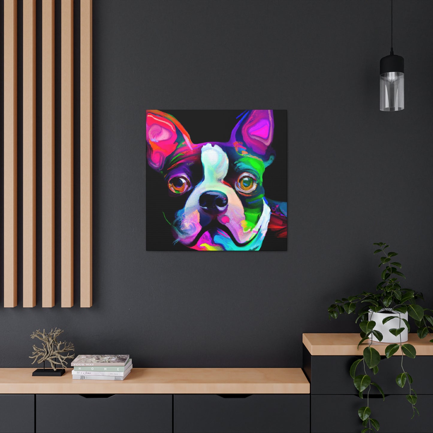 Adorable Boston Terrier - Canvas