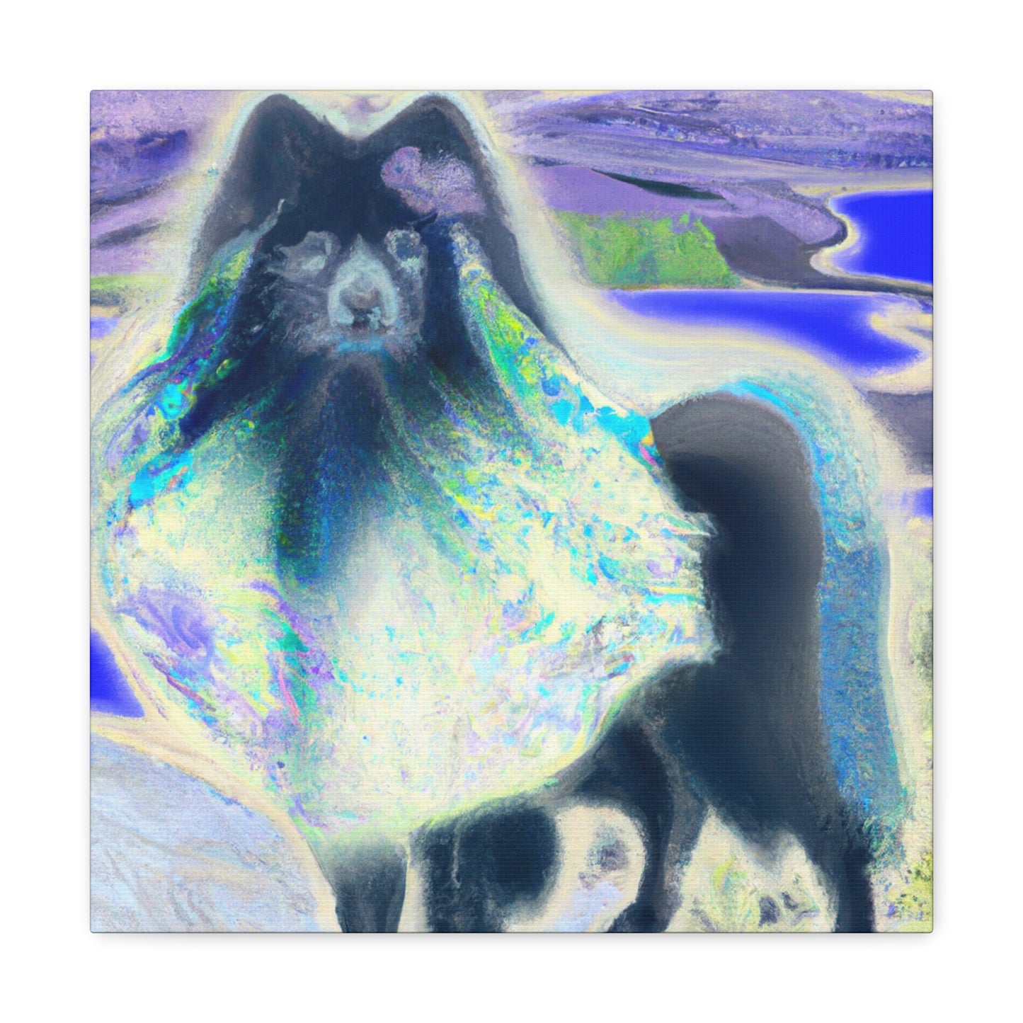 "Keeshond with Surrealism" - Canvas