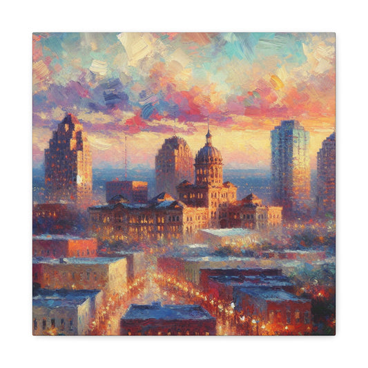 "Serene Texan Cityscape" - Canvas