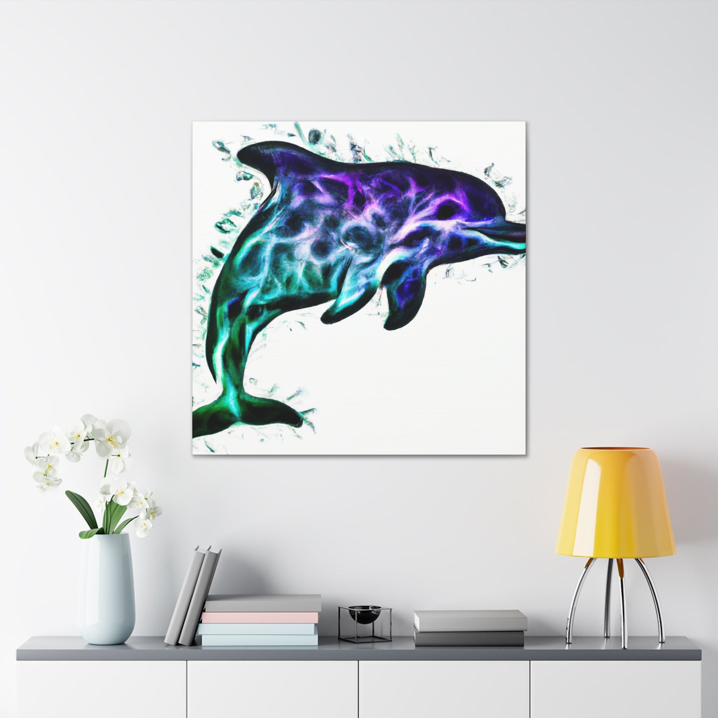 Dolphins in the Ocean - Canvas