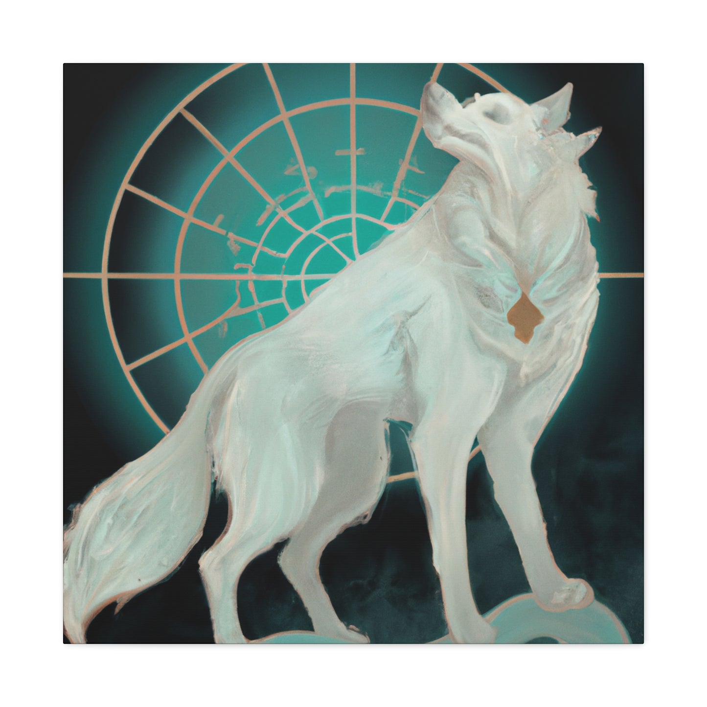 "Arctic Wolf in Deco" - Canvas