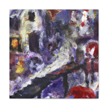 Santa's Workshop Abstraction - Canvas