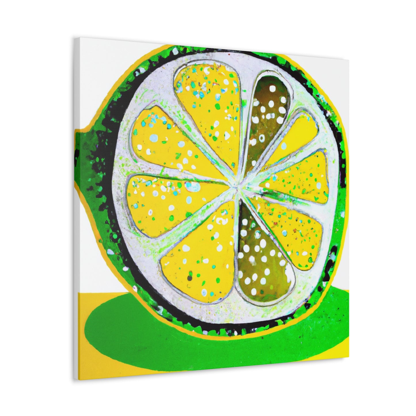 Lemon Folk Art Painting - Canvas