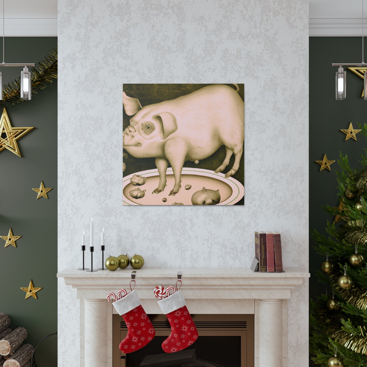 Pig with Grandeur. - Canvas