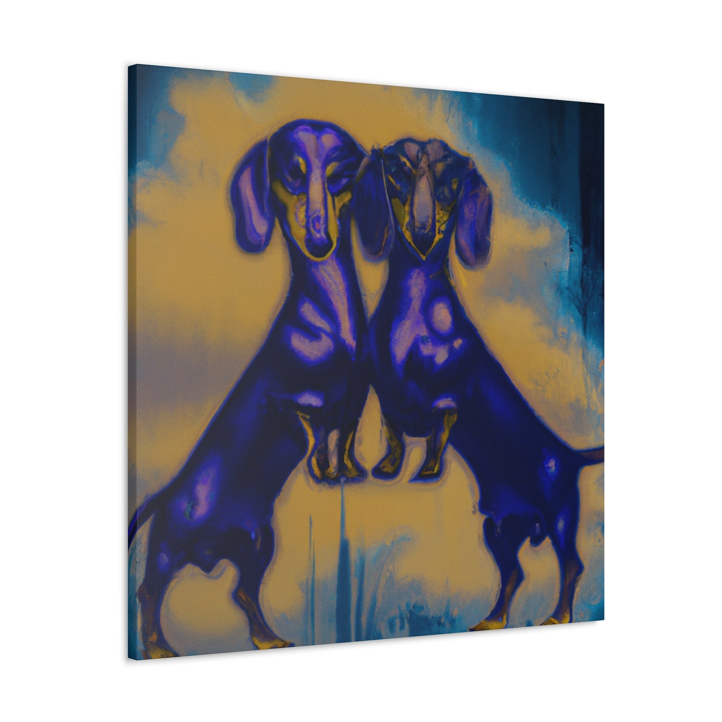 "Dachshunds in Bloom" - Canvas