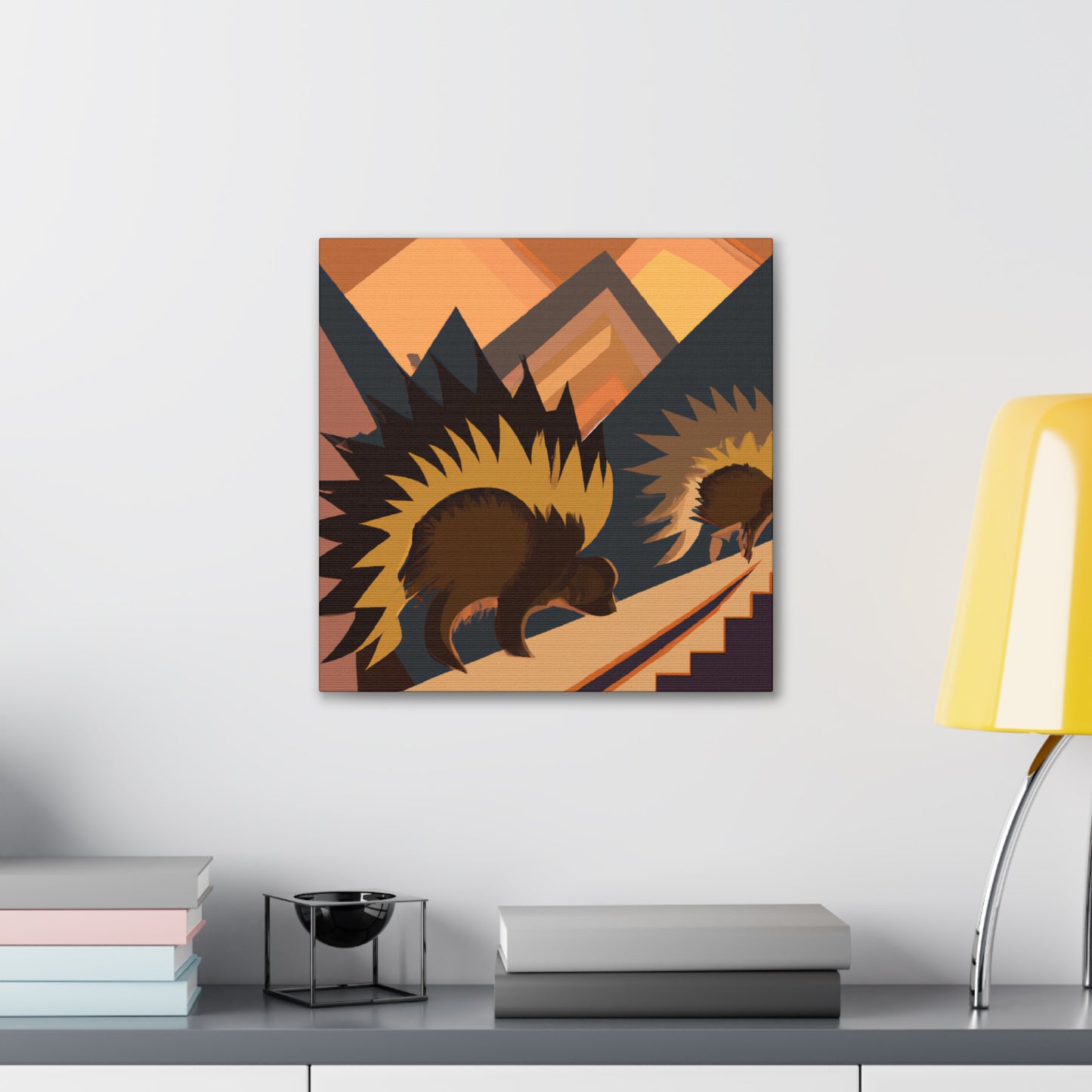 Porcupine in Art Deco - Canvas