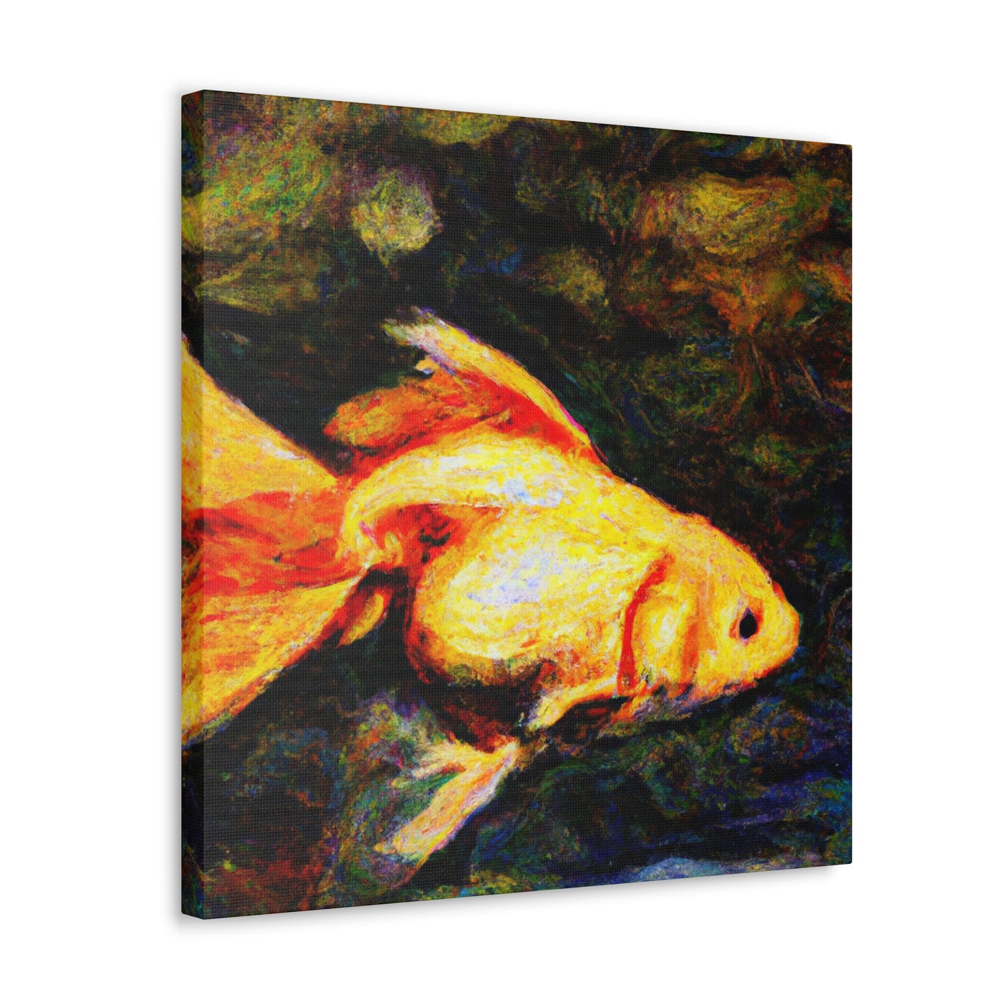 "Gilded Goldfish Glowing". - Canvas