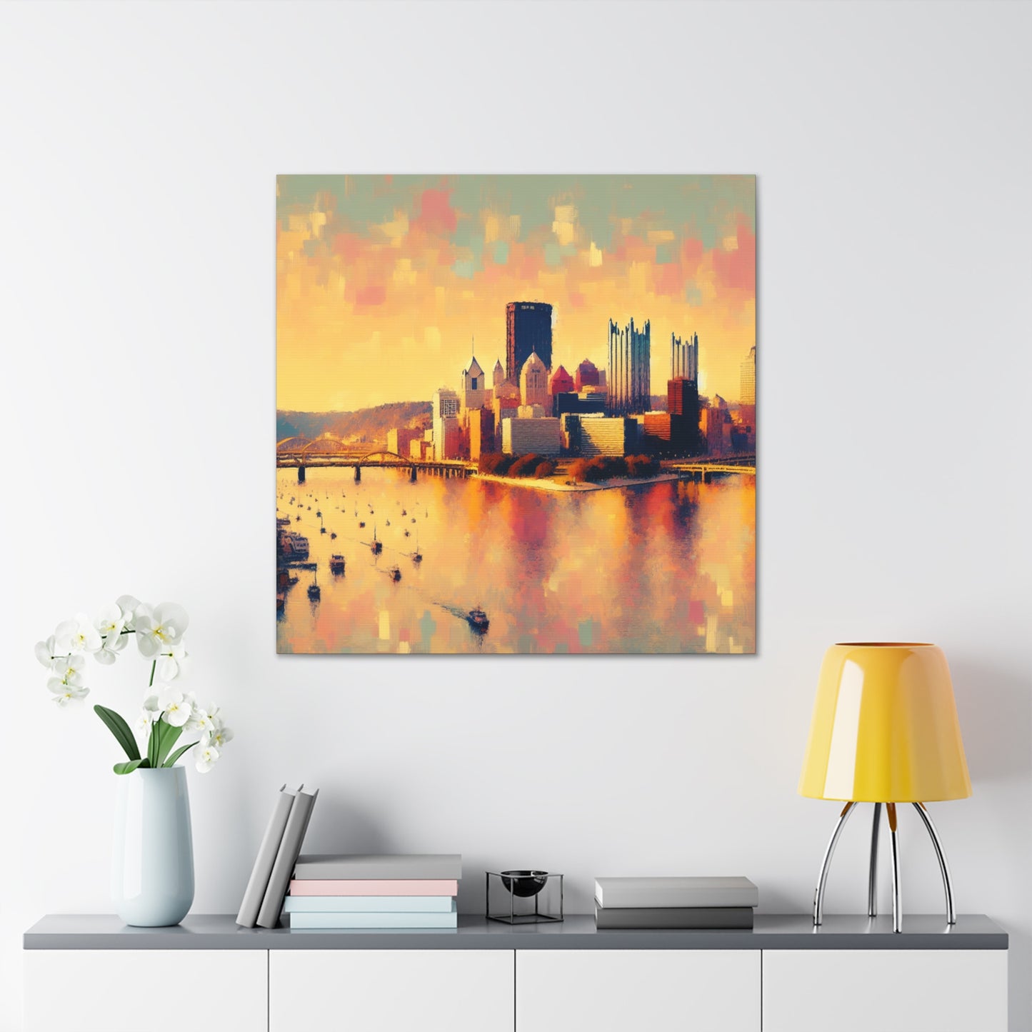 Riverside Sunsets: Pittsburgh - Canvas