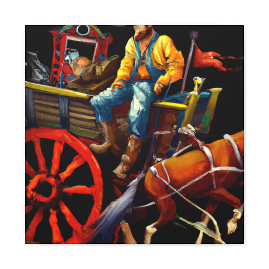 "Wagon Wheels Rolling On" - Canvas