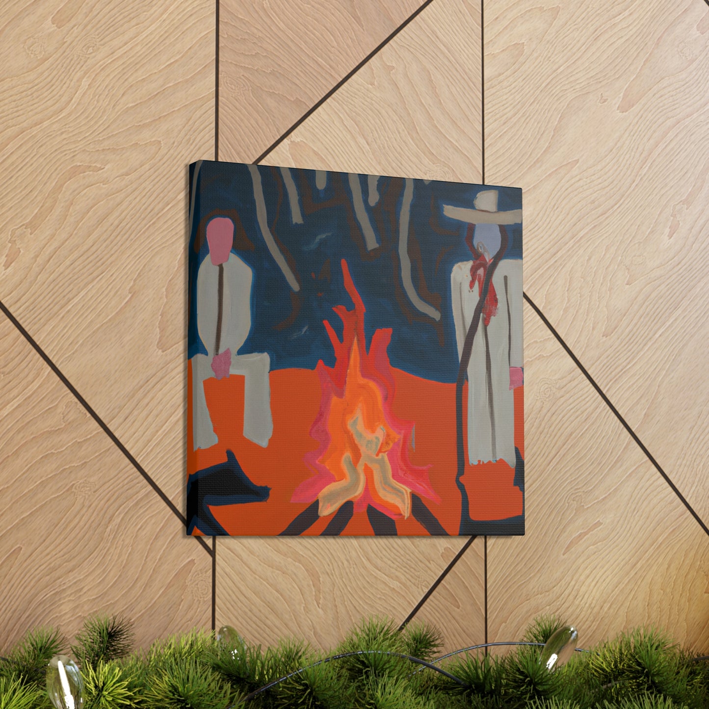 Campfire at Nightfall - Canvas