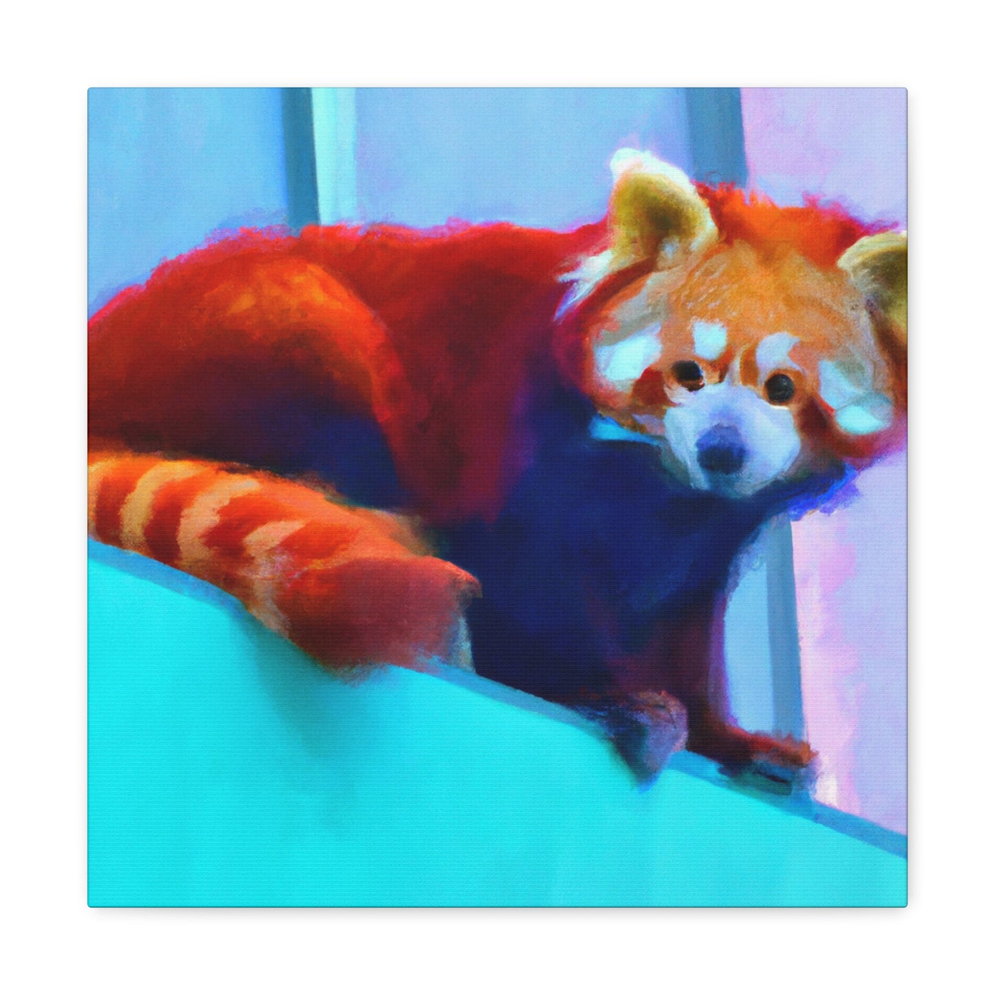 Red Panda Rising Dawn - Canvas