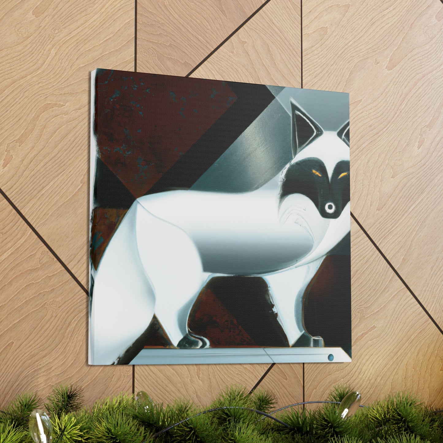 Arctic Fox Art Deco - Canvas