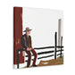 Cowboy on the Fence - Canvas