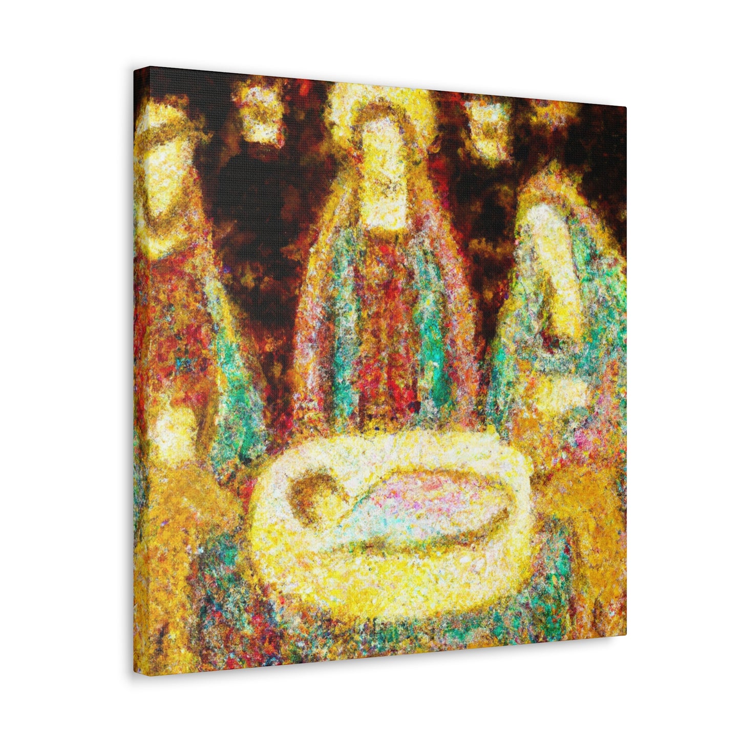 "Manger in Pointillism" - Canvas