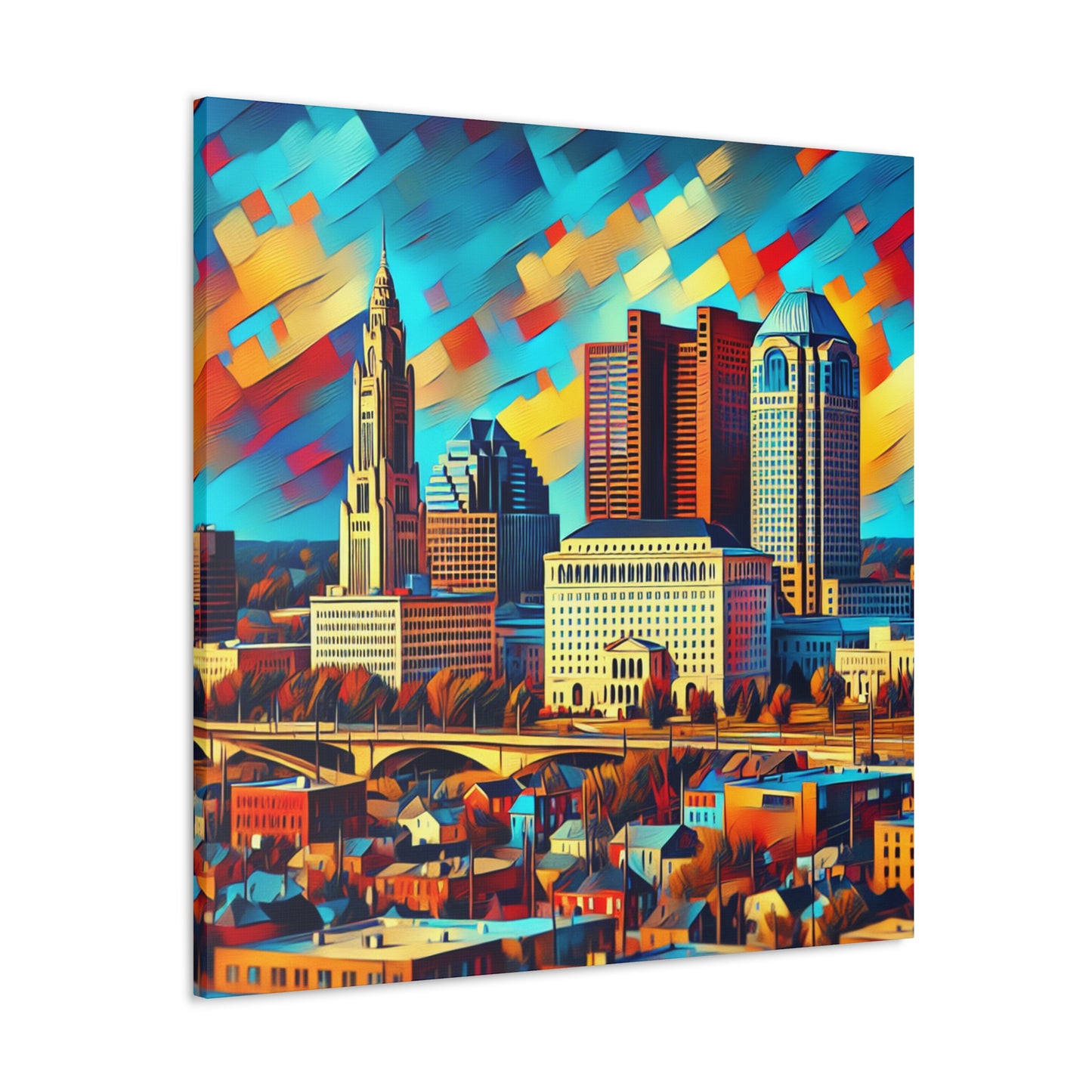 "Vibrant Columbus Dawn" - Canvas