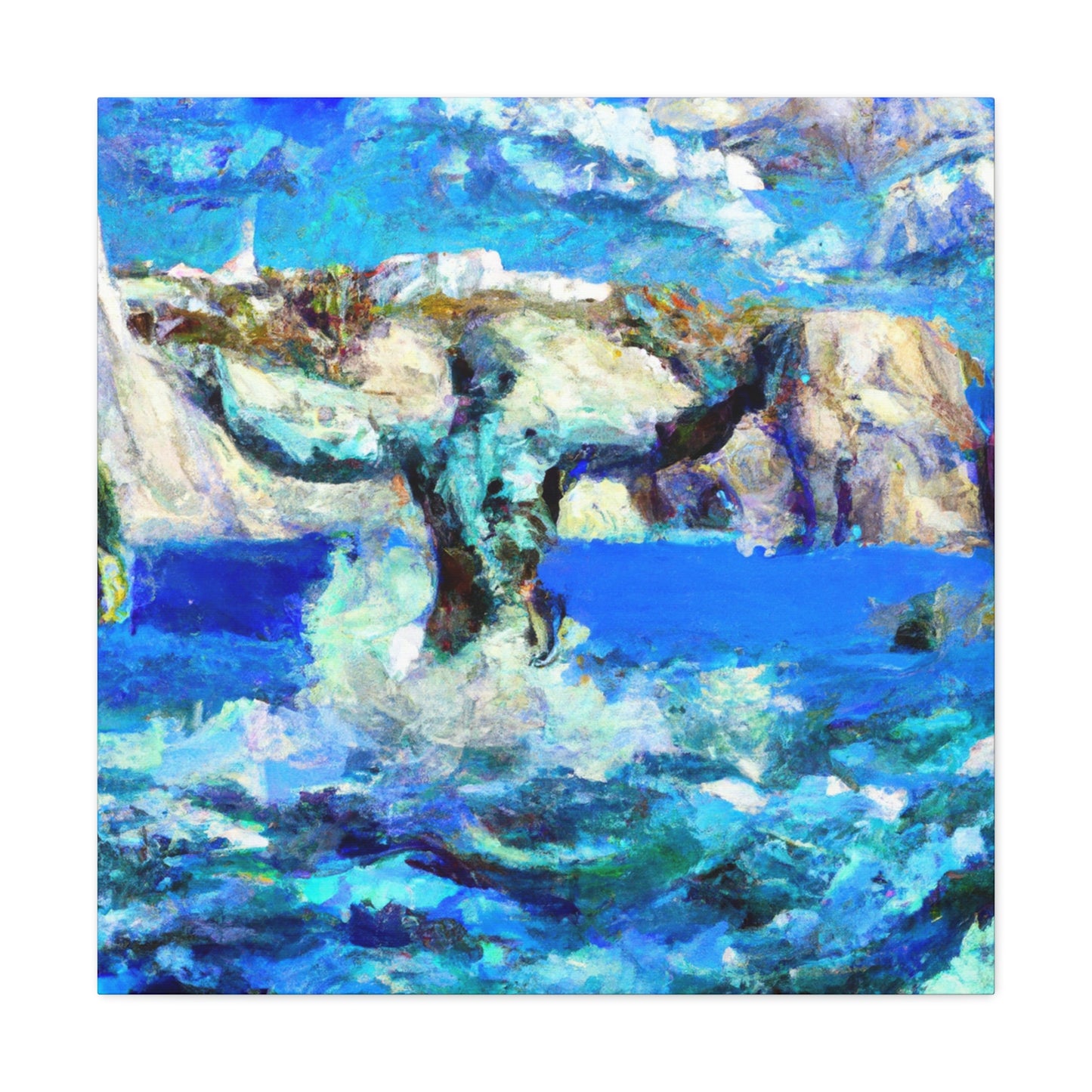 Poseidon on a Rock - Canvas