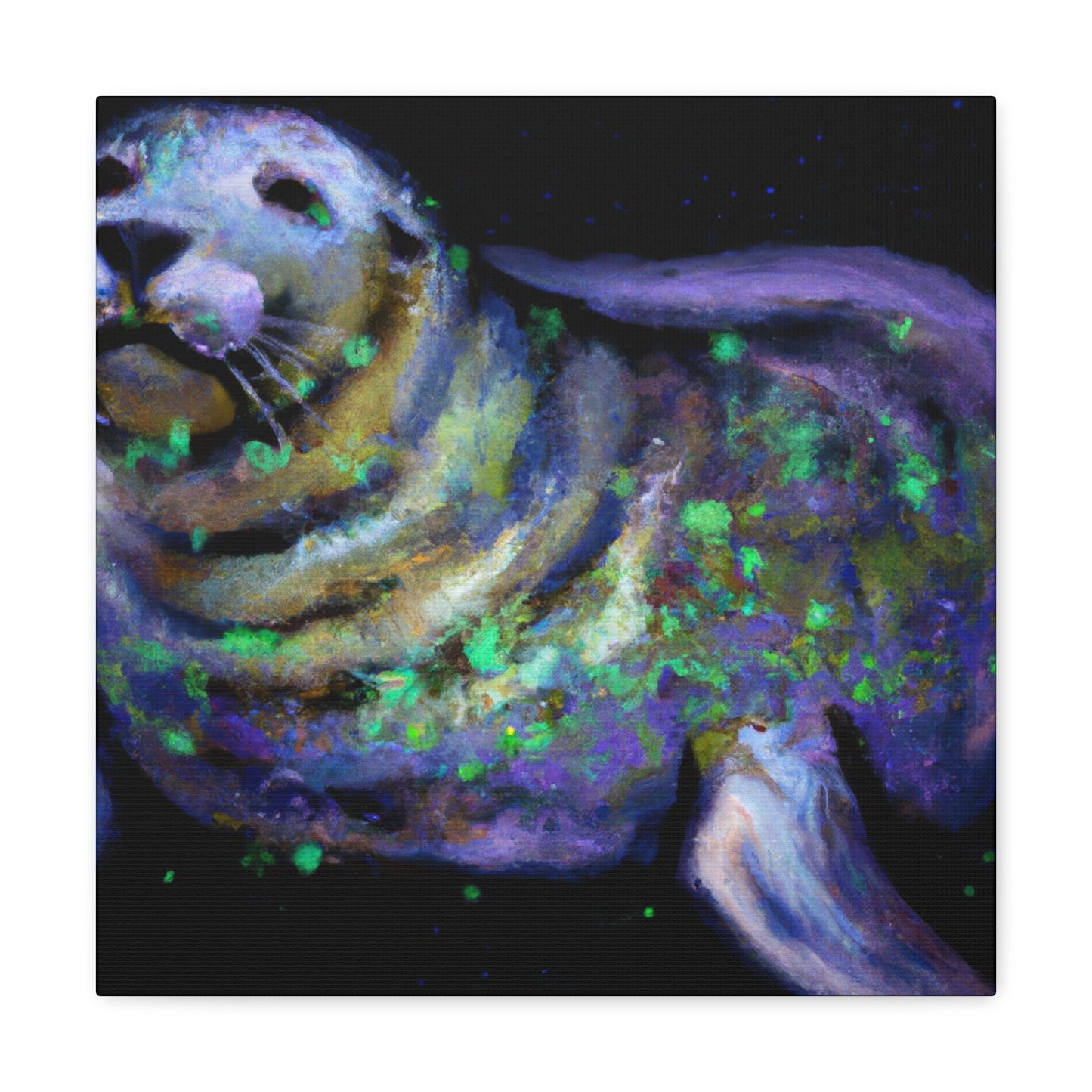 "Harp Seals in Moonlight" - Canvas