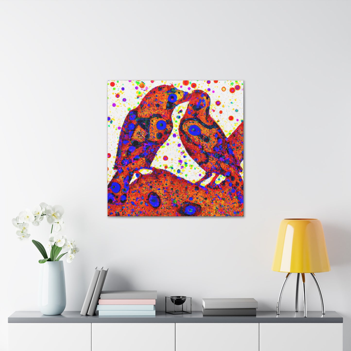 Lovebird Pointillisme - Canvas