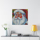 Santa's Pointillism Joy - Canvas